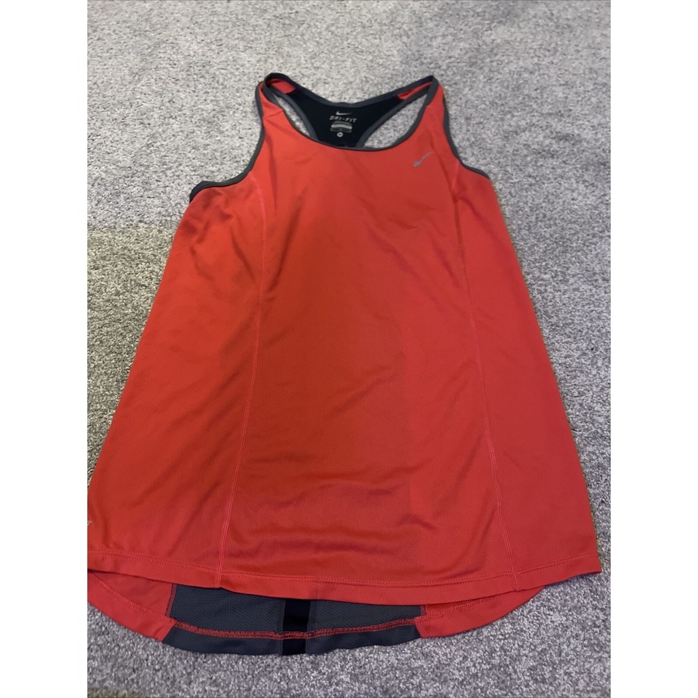 Nike Women's Tank Top Racerback Size Medium Red Orange White